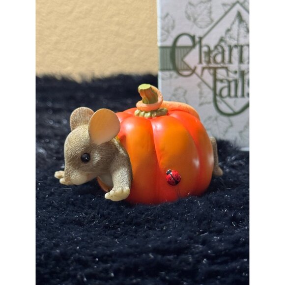 Fitz & Floyd Charming Tails Pumpkin Surprise Figurine Collectible 85/106 - Picture 3 of 9
